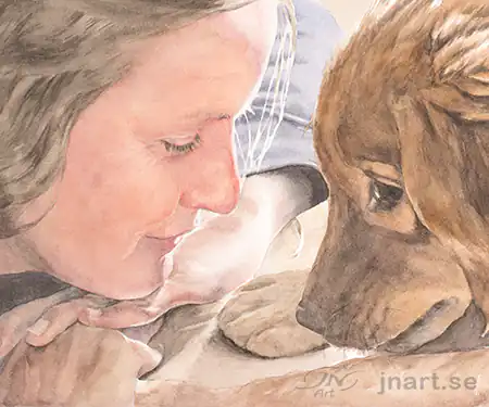 Bestalla-portratt-detaljerat-akvarell-husse-hund-JNArt
